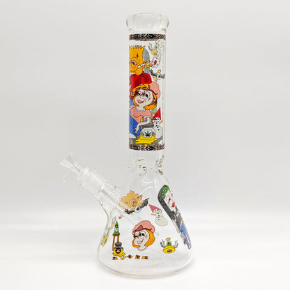 14" 7mm Novelty Design Beaker Glass Bong