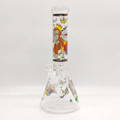 14" 7mm Novelty Design Beaker Glass Bong
