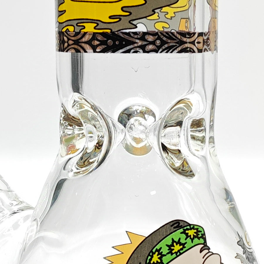 14" 7mm Novelty Design Beaker Glass Bong