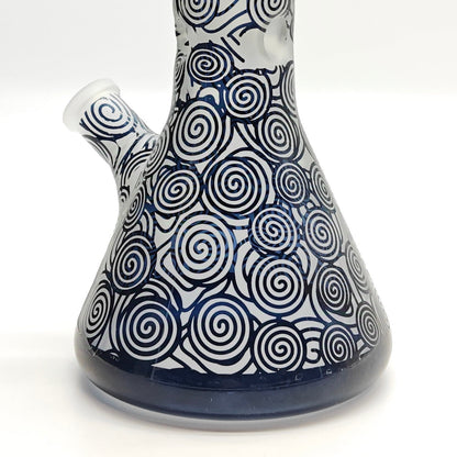 14" 5mm Abstract Design Beaker Glass Bong