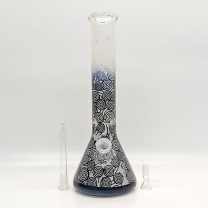 14" 5mm Abstract Design Beaker Glass Bong