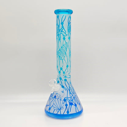 14" 5mm Abstract Design Beaker Glass Bong