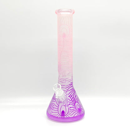 14" 5mm Abstract Design Beaker Glass Bong
