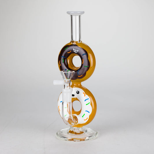 8.75" Double Donut Glass Bong