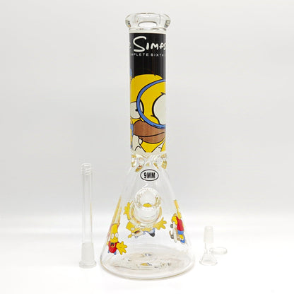 14" 9mm Cartoon Beaker Glass Bong