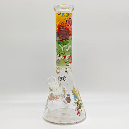 14" 9mm Cartoon Beaker Glass Bong