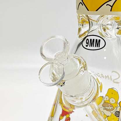 14" 9mm Cartoon Beaker Glass Bong