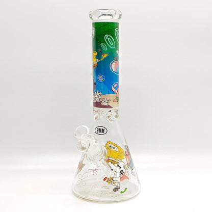 14" 9mm Cartoon Beaker Glass Bong