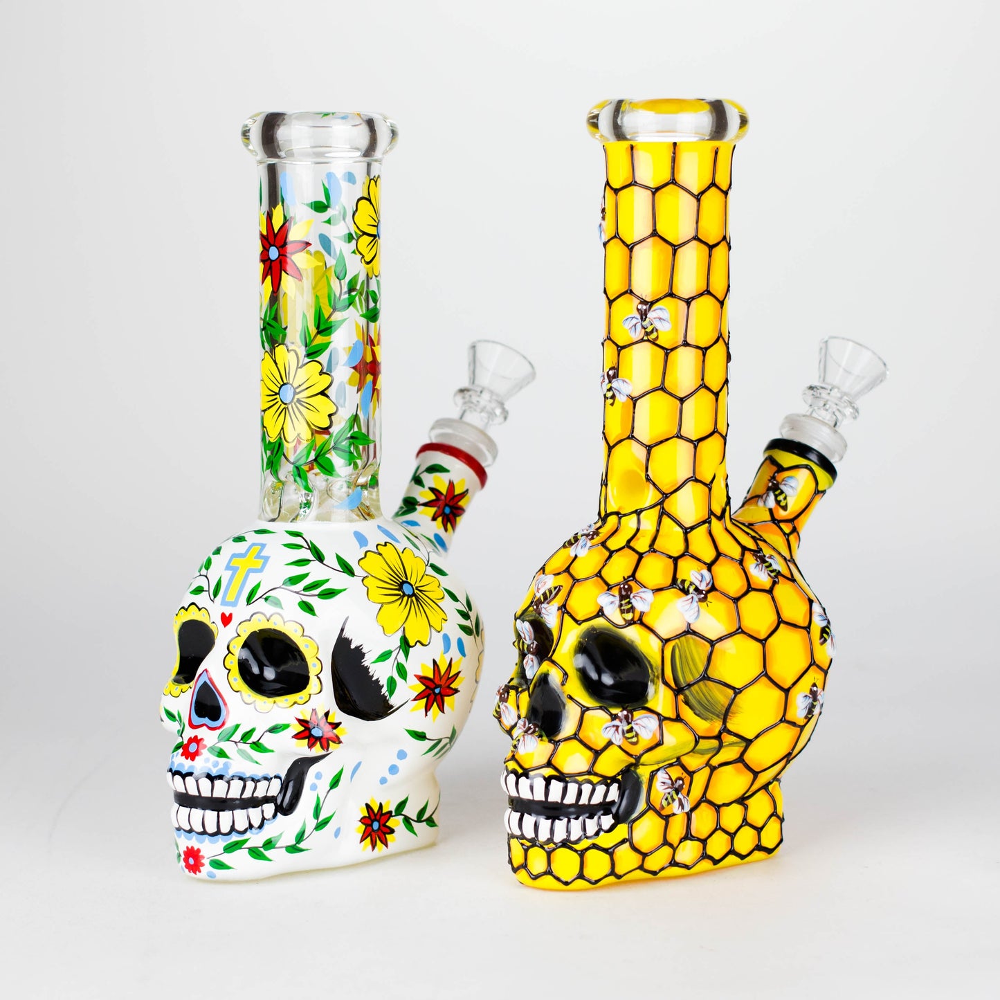 9" Sugar Skull-Themed glass bong [SK Series]_0