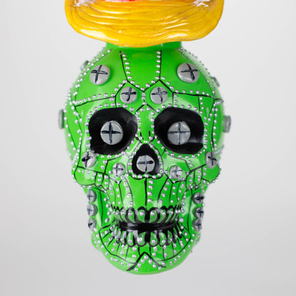 9" Wizard-Themed Sugar Skull Glass Bong [SK05]_5