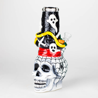 9" Pirate-Themed Sugar Skull Glass Bong [SK20]_0