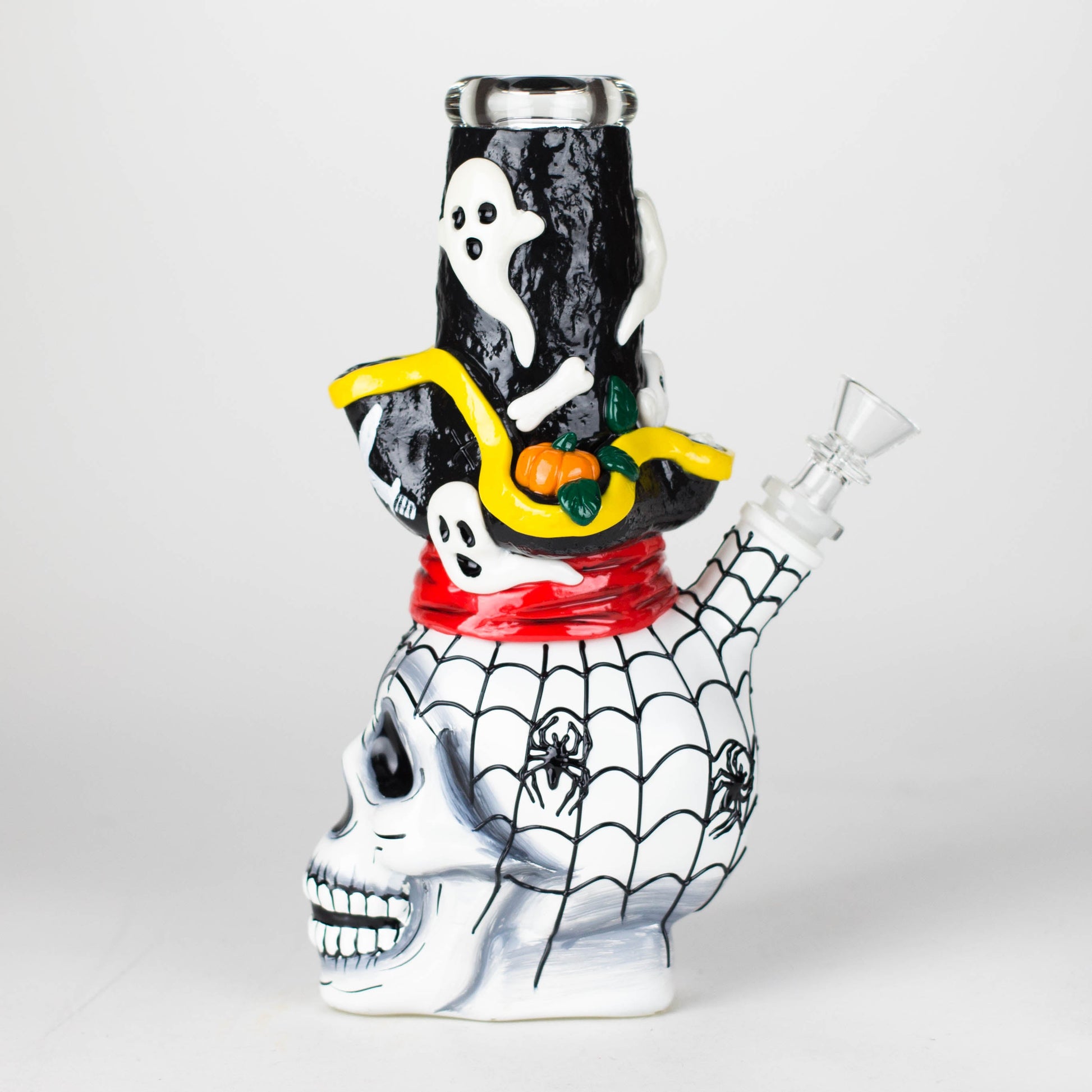 9" Pirate-Themed Sugar Skull Glass Bong [SK20]_2