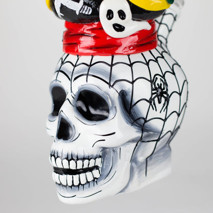 9" Pirate-Themed Sugar Skull Glass Bong [SK20]_4