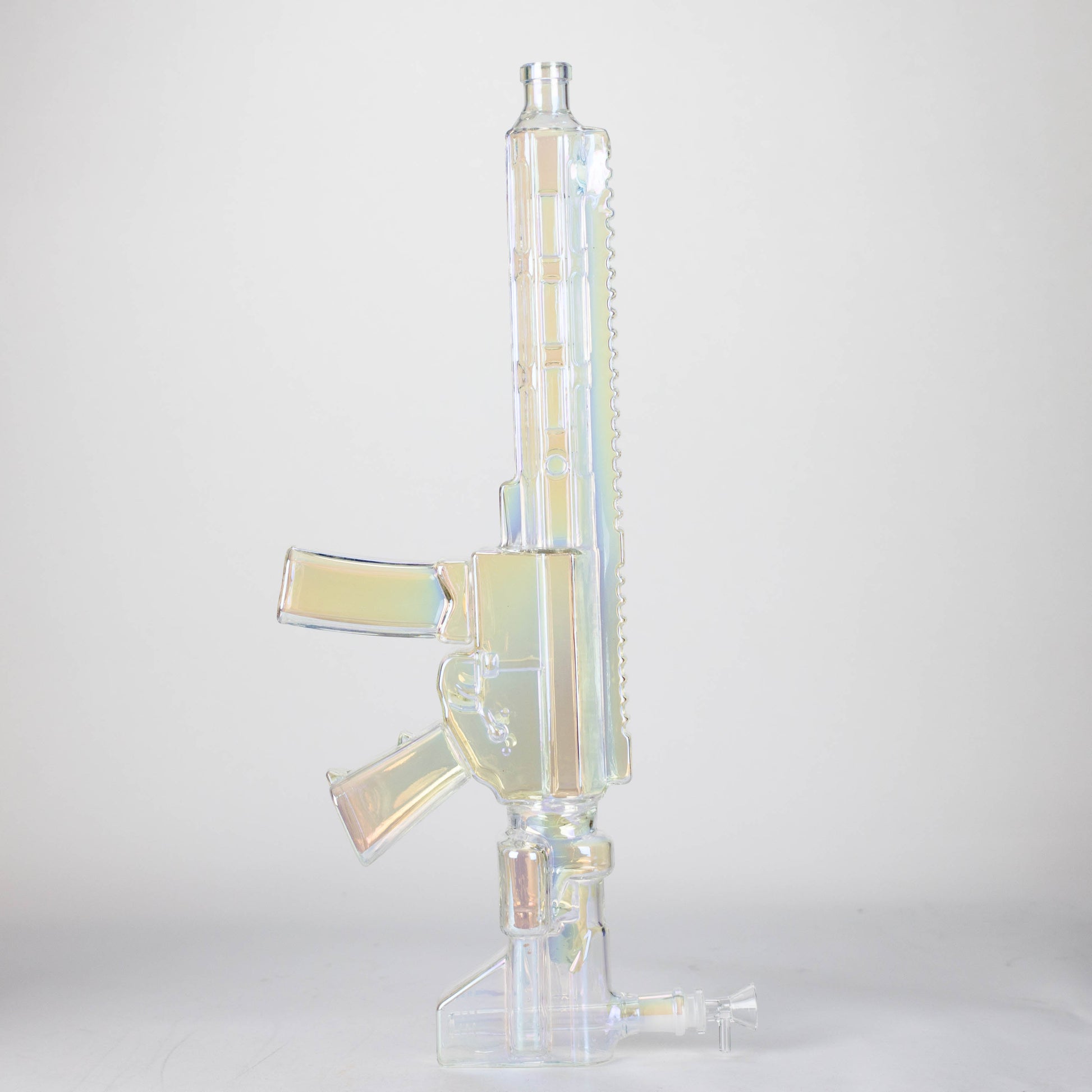 22" Electroplated Machin gun Design Glass Bong with Display Stand [GU003]_4