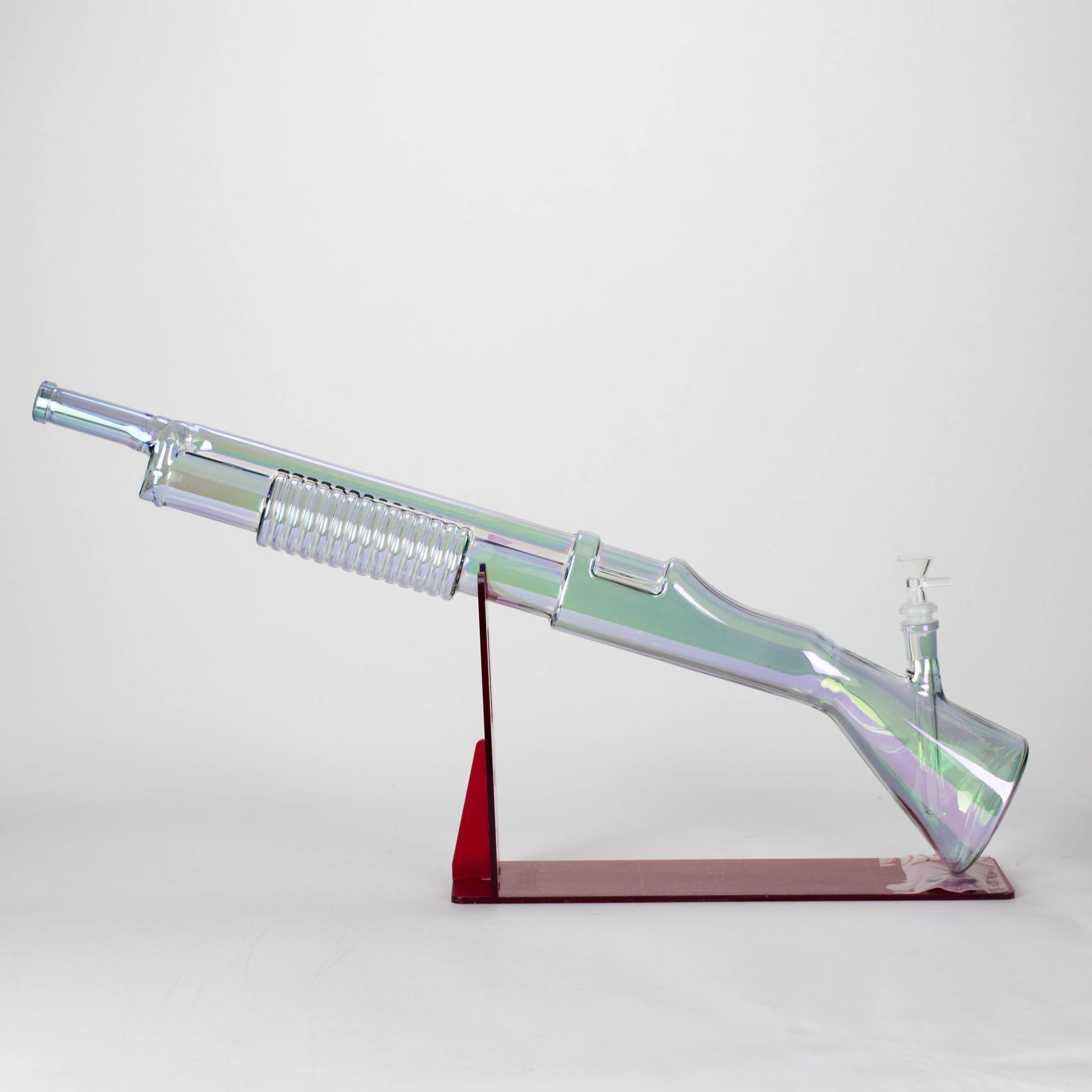 27" Electroplated Shotgun Design Glass Bong with Display Stand [GU004]_5