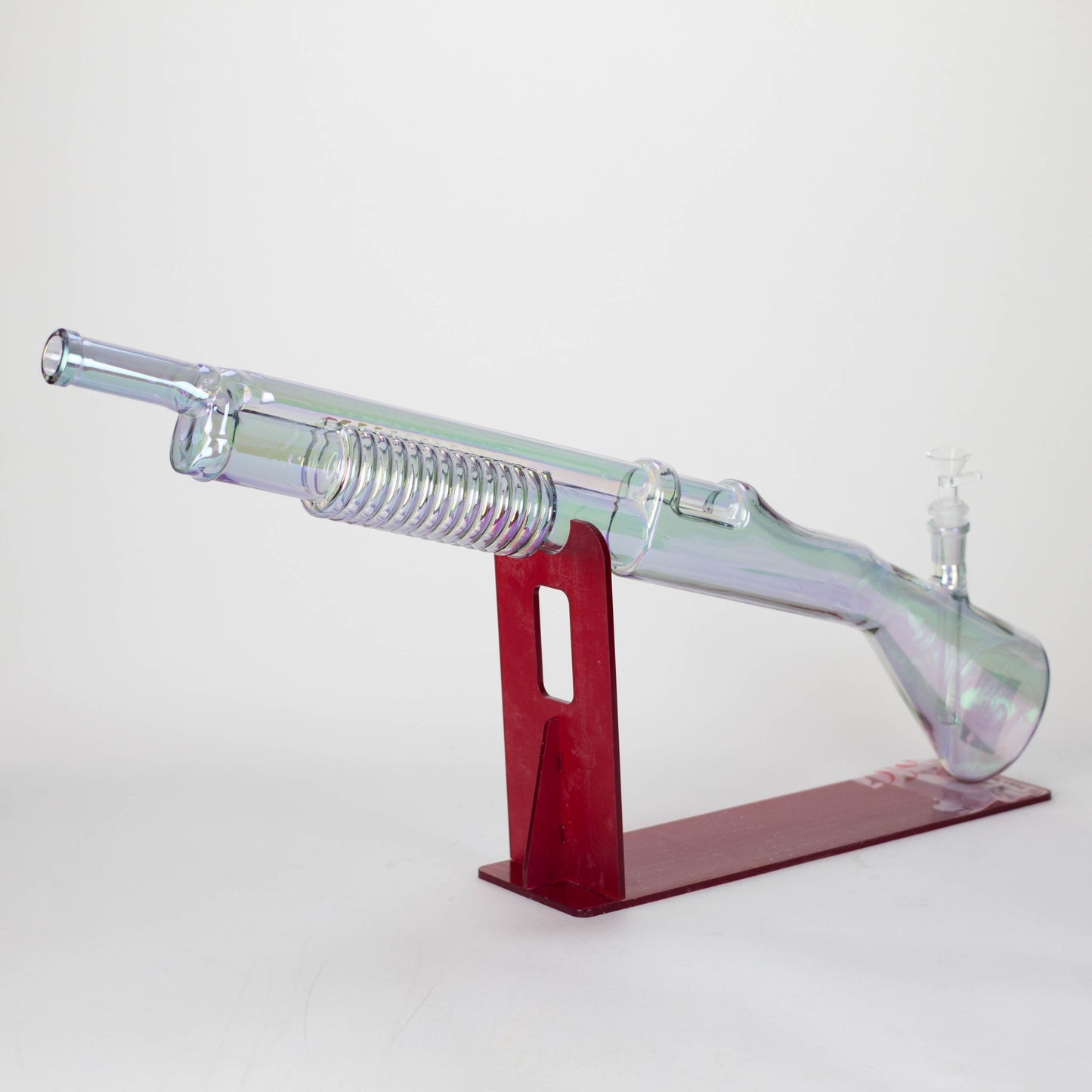 27" Electroplated Shotgun Design Glass Bong with Display Stand [GU004]_1