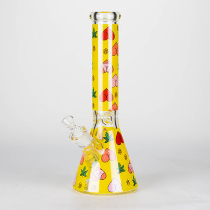 14" 7mm Glass Bong With Heart Design