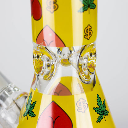 14" 7mm Glass Bong With Heart Design