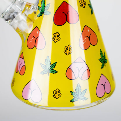 14" 7mm Glass Bong With Heart Design