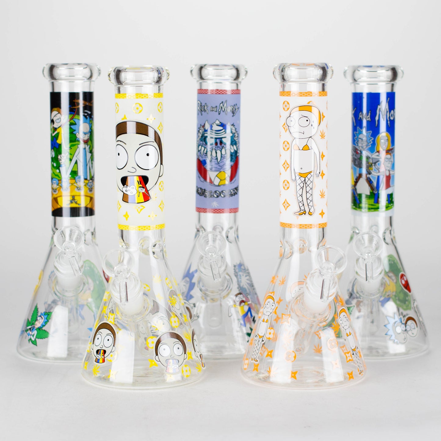 10" Cartoon Designs Glow In The Dark beaker bong In the Box