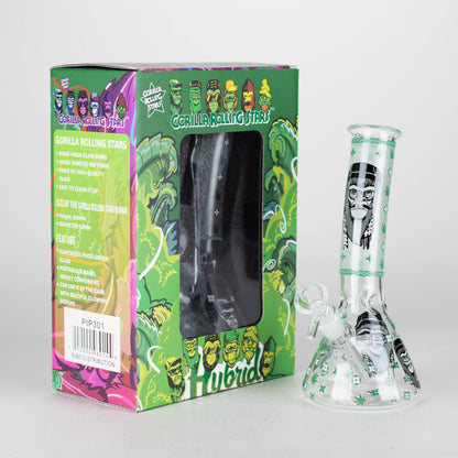 8.5" Gorilla Designs Glow In The Dark beaker bong In the Box