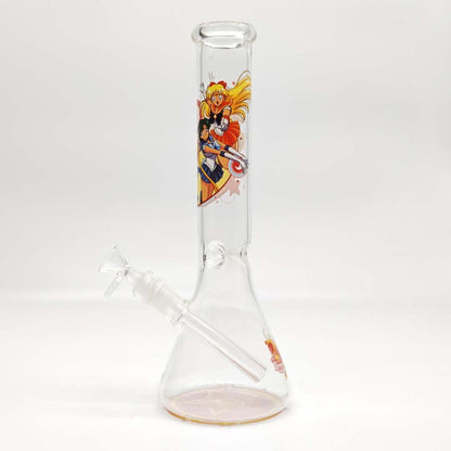 12"  44mm Tube 4mm Cartoon Design Beaker Bong