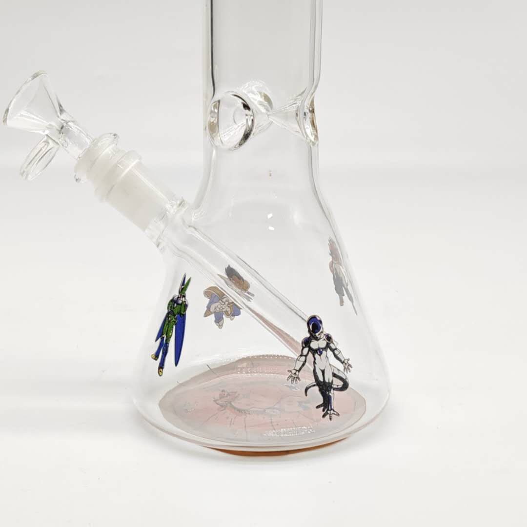 12"  44mm Tube 4mm Cartoon Design Beaker Bong