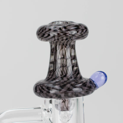 Shine Glassworks | Large Latticino Directional Carb Cap - Made in Canada