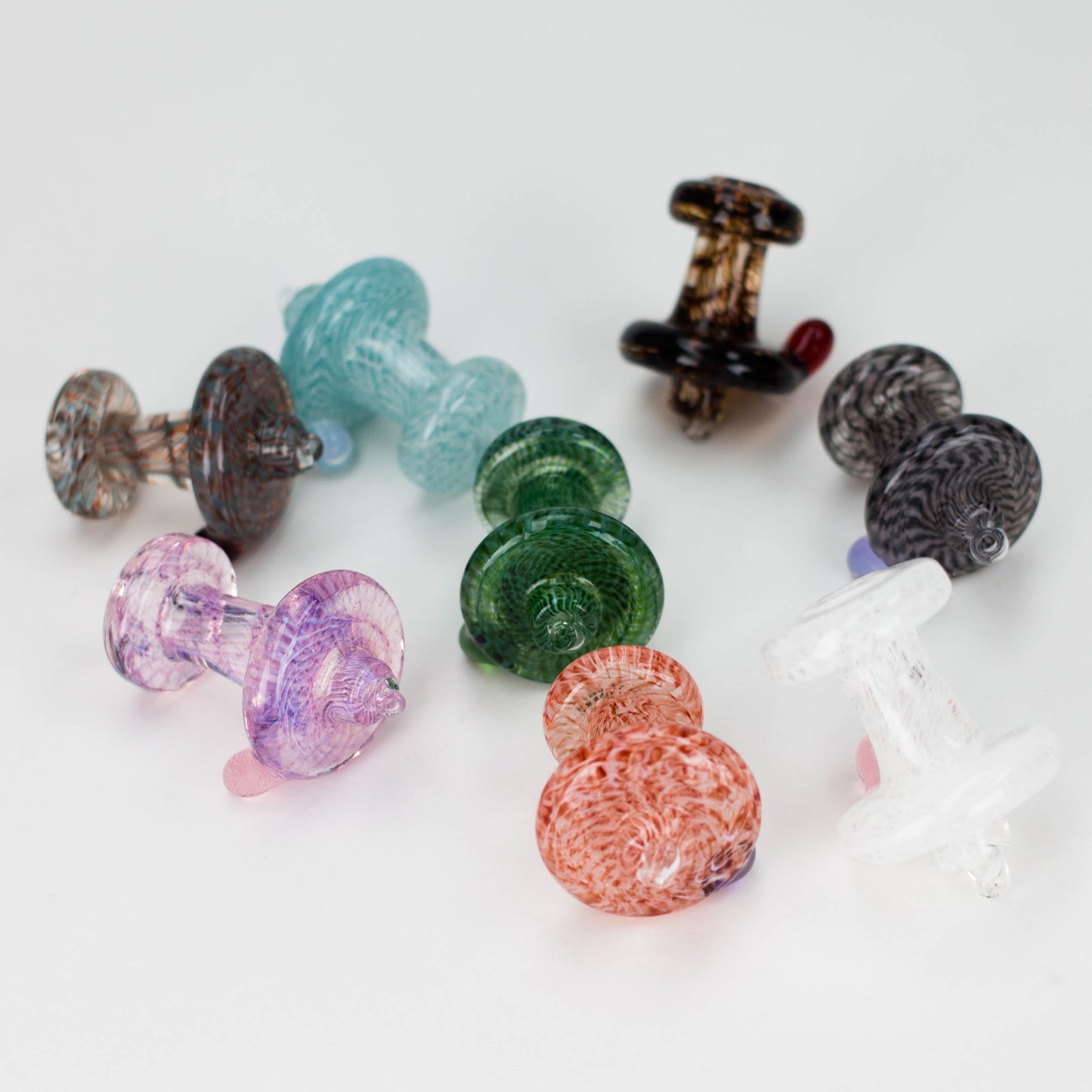 Shine Glassworks | Large Latticino Directional Carb Cap - Made in Canada