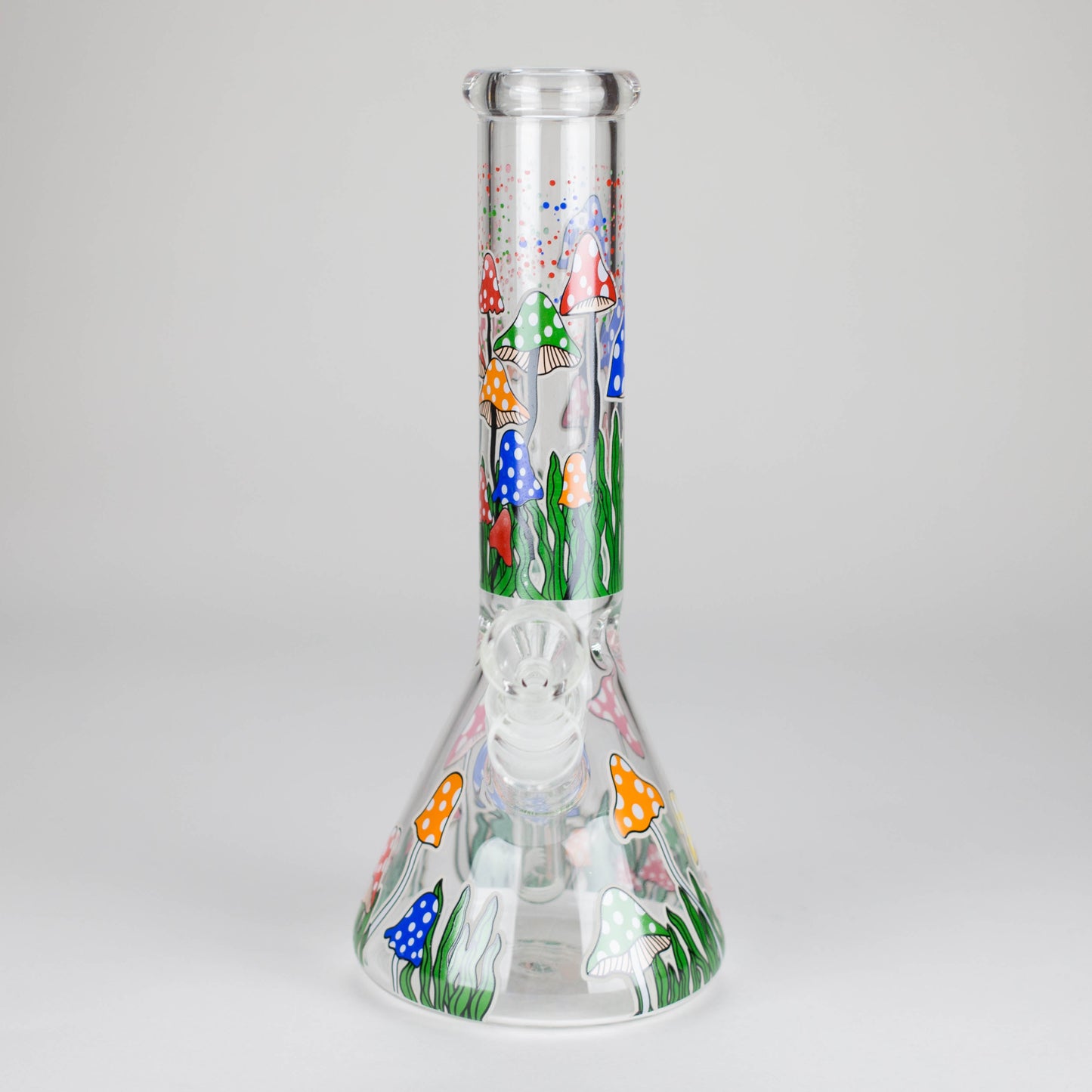 10" Glow in the dark Glass Bong With  Mushroom Design