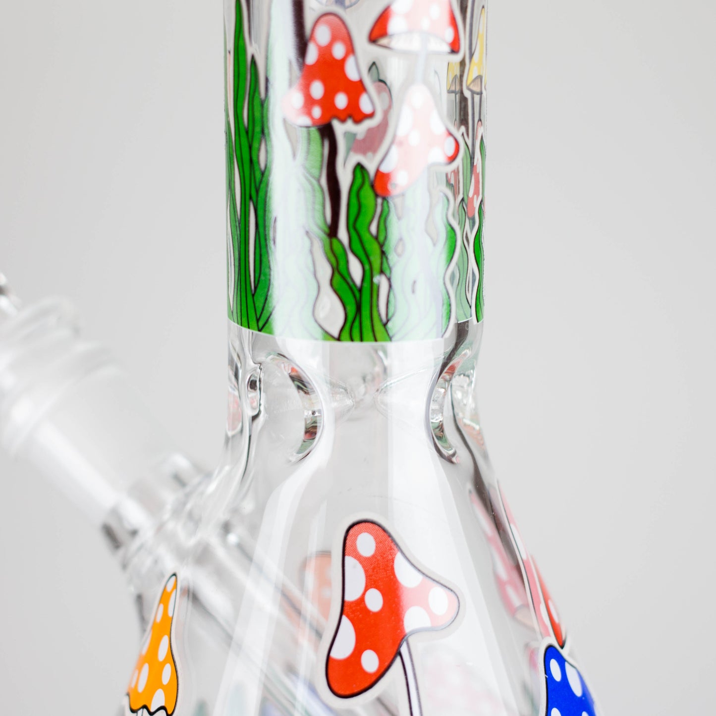 10" Glow in the dark Glass Bong With  Mushroom Design