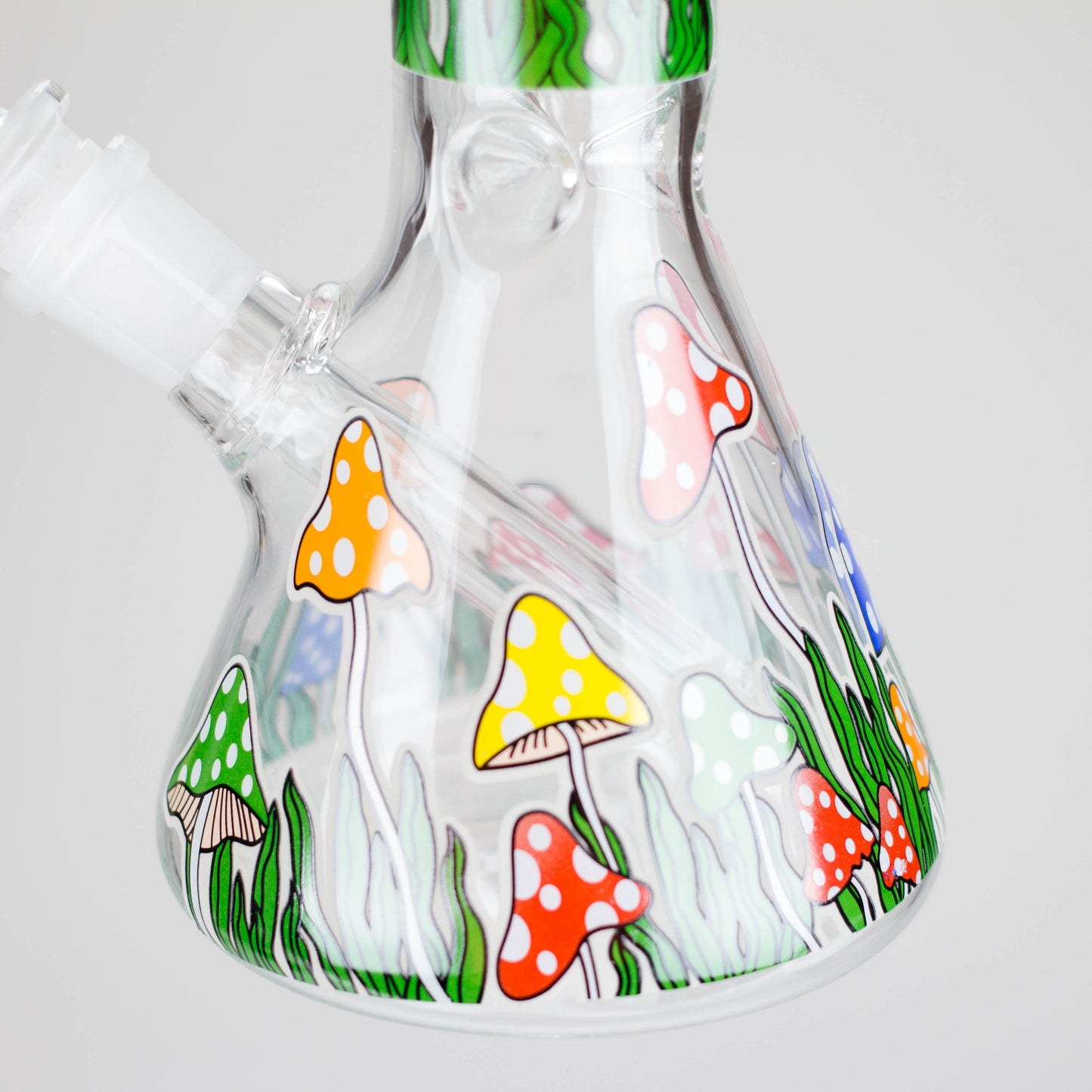 10" Glow in the dark Glass Bong With  Mushroom Design