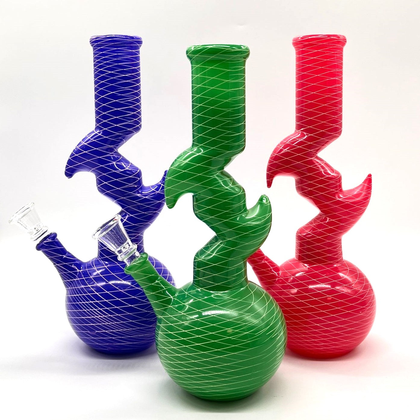 9.5" Zig-zag Designed Bong - Assorted Color