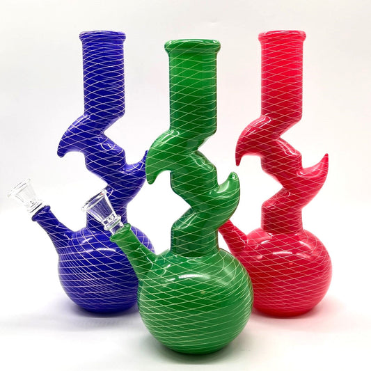 9.5" Zig-zag Designed Bong - Assorted Color