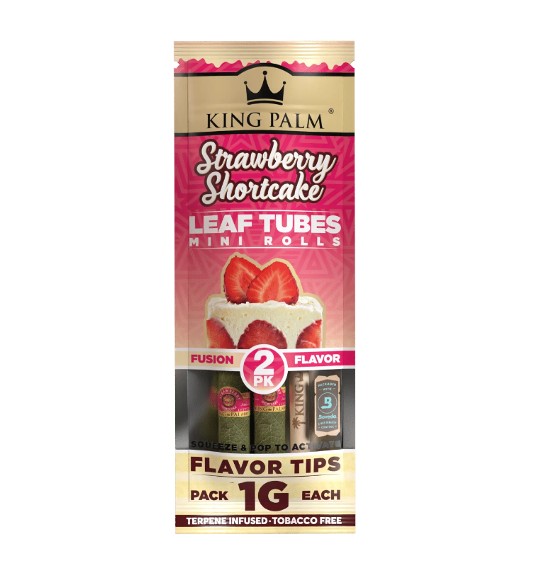 a single packet of king palm wraps strawberry shortcake flavor