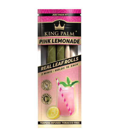 a single packet of king palm wraps pink lemonade flavor