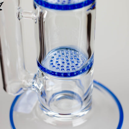 Ganjavibes | Honeycomb 14" Two Disk Percolator Glass Bong By Irie Vibes Series