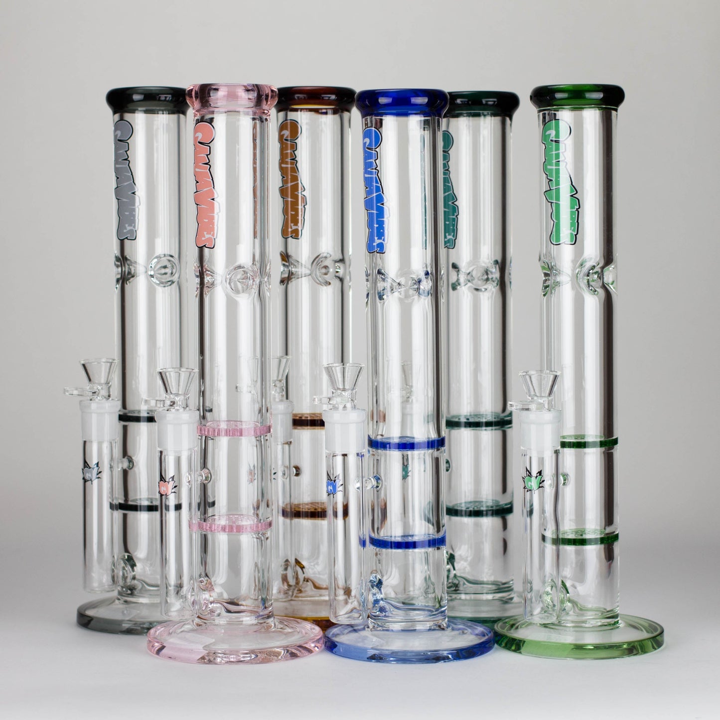 Ganjavibes | Honeycomb 14" Two Disk Percolator Glass Bong By Irie Vibes Series