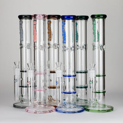 Ganjavibes | Honeycomb 14" Two Disk Percolator Glass Bong By Irie Vibes Series
