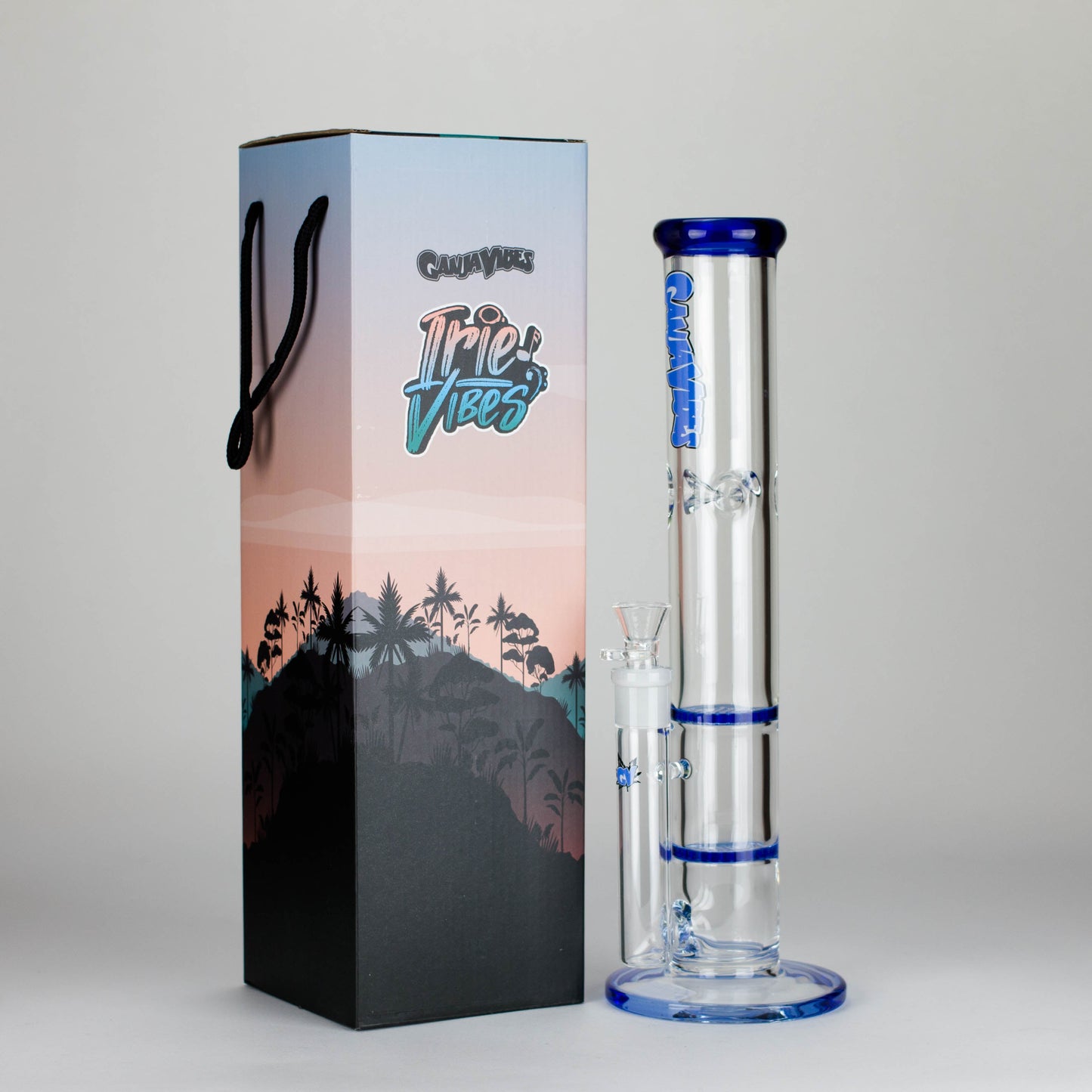 Ganjavibes | Honeycomb 14" Two Disk Percolator Glass Bong By Irie Vibes Series