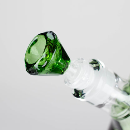 Genie | 18" 9 mm color-tube and clear-bottom beaker water bong