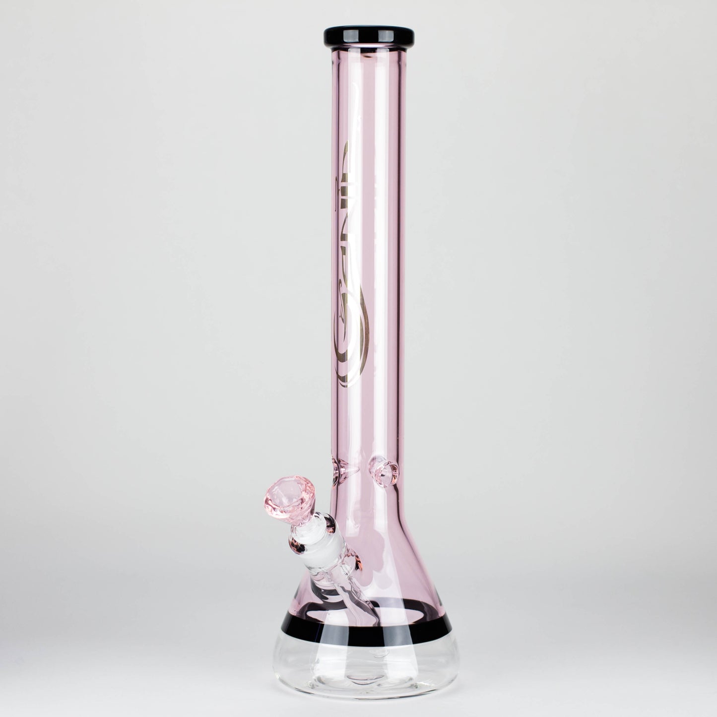 Genie | 18" 9 mm color-tube and clear-bottom beaker water bong