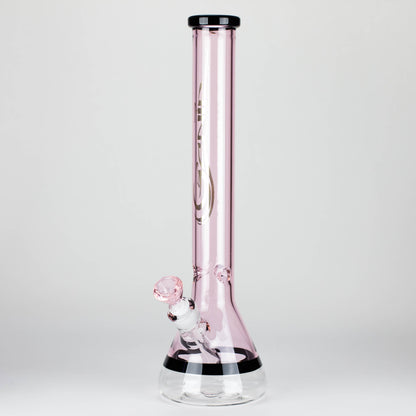 Genie | 18" 9 mm color-tube and clear-bottom beaker water bong