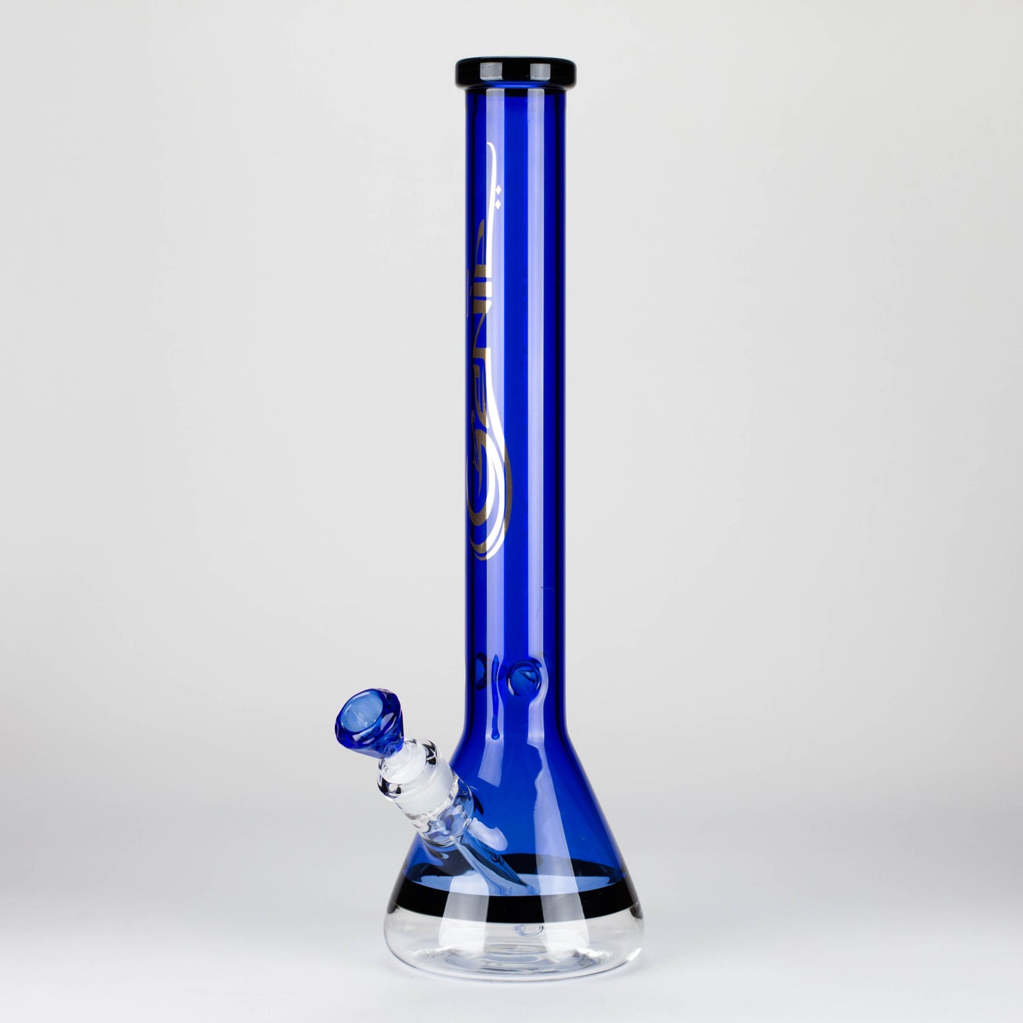 Genie | 18" 9 mm color-tube and clear-bottom beaker water bong