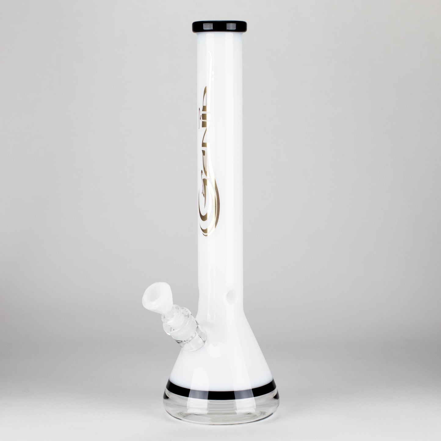 Genie | 18" 9 mm color-tube and clear-bottom beaker water bong