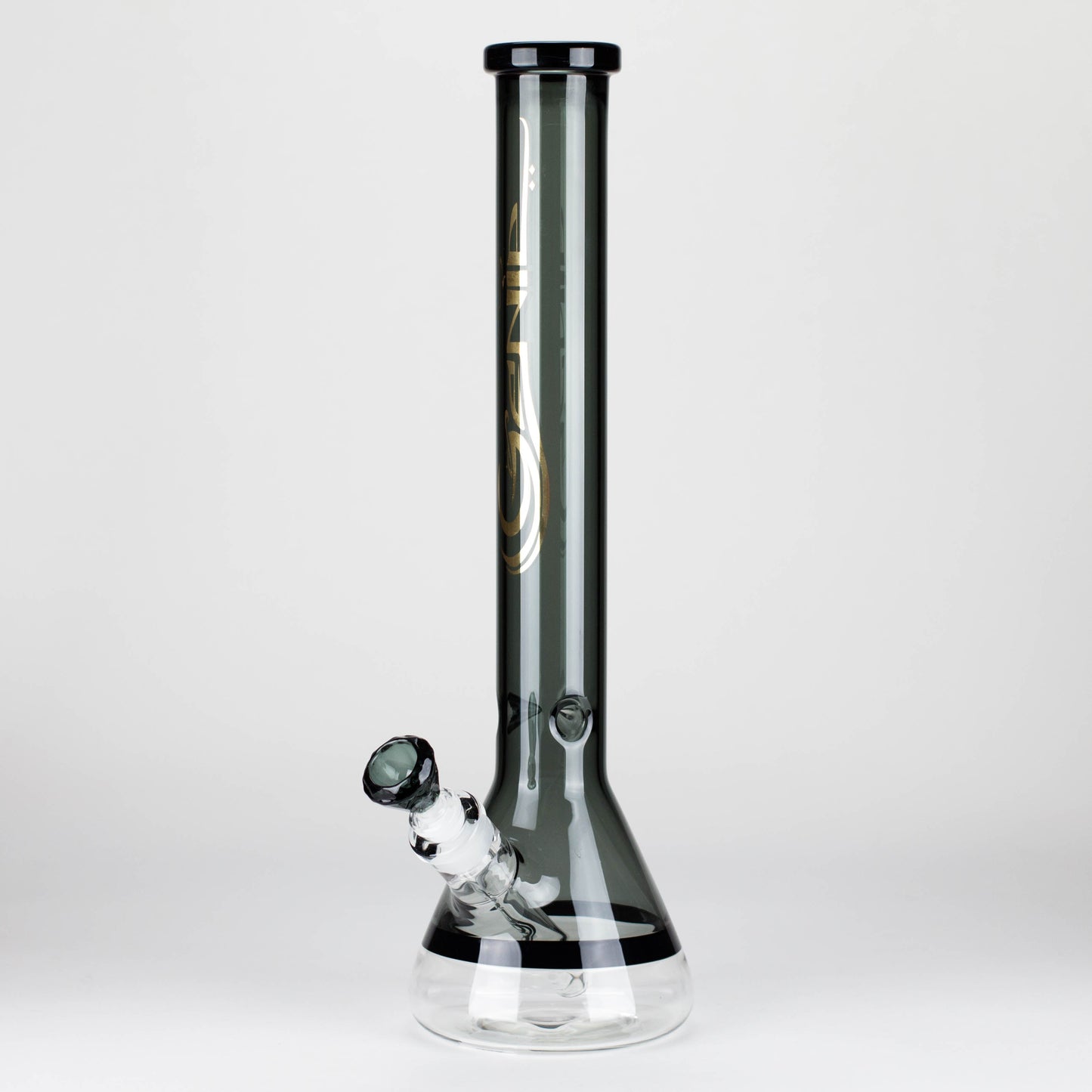 Genie | 18" 9 mm color-tube and clear-bottom beaker water bong