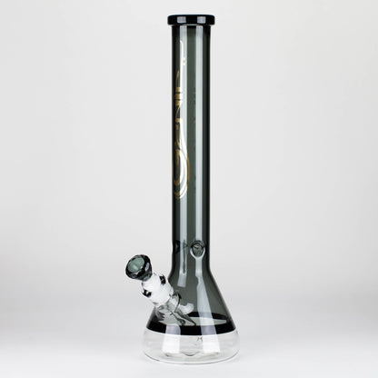 Genie | 18" 9 mm color-tube and clear-bottom beaker water bong