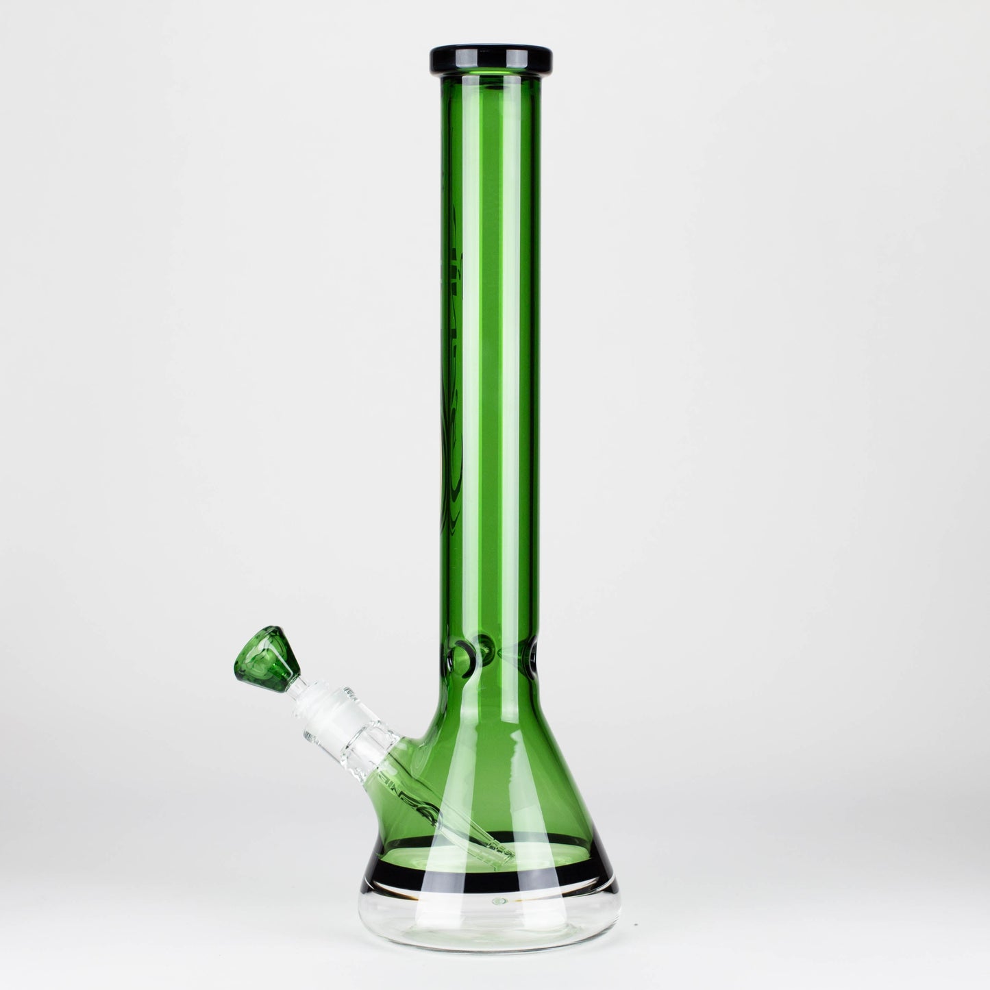 Genie | 18" 9 mm color-tube and clear-bottom beaker water bong