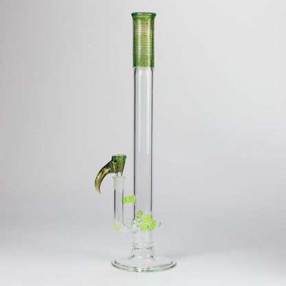 Shine Glassworks | 22 inch 38mm Straight Tube with Latticino mouthpiece and opal - Made in Canada