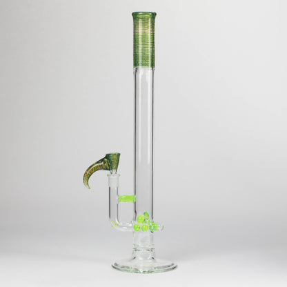 Shine Glassworks | 22 inch 38mm Straight Tube with Latticino mouthpiece and opal - Made in Canada